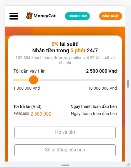 app vay tiền Moneycat