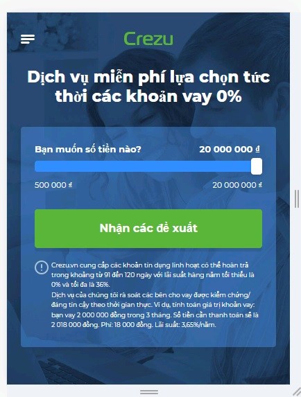 app vay tiền nhanh crezu